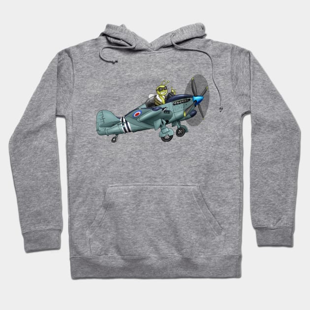 Firely Aircraft Historic Hand drawn Funky Aviation Hoodie by Funky Aviation